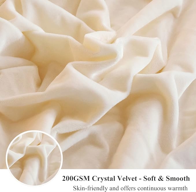 XeGe Plush Shaggy Duvet Cover Set, Luxury Ultra Soft Crystal Velvet Fluffy Bedding Sets 3 Pieces(1 Furry Faux Fur Comforter Cover + 2 Fuzzy Faux Fur Pillowcases), Zipper Closure(Queen, Light Beige)