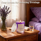 Lavender Candle Gift Set – 2 Pack Wood Wick Soy Wax Scented Candles with Gift Boxes, Long Lasting Relaxing Aromatherapy Candles for Home Decor, Holiday Gifts