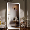 76"x34" LED Full Length Mirror – Standing Floor Mirror with Dimmable Lights 3 Color Modes – Adjustable Brightness, Wall-Mount or Lean for Barber, Fitness Center, Dressing Room, Vanity