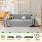 Deep Dream Cat-Scratch Resistant Armchair Couch Cover, Waterproof Sofa Cover for Dogs, Pet Friendly Couch Protectors Anti Slip Thickened Slipcovers for Dogs Pets, 71" x 91", Light Grey