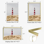 15x18 Aluminum Metal Picture Frame,Tempered Glass Gold Photo Frame 15x18 for Family Photo,Posters,Art,Document to Wall Mount Horizontally or Vertically