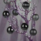 Black 4.0" Large Christmas Balls - Christmas Tree Decoration Ornaments Shatterproof Hanging Balls for Birthday Halloween Holiday Wedding Decorations Set of 4pcs