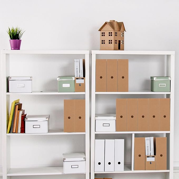 50 Pcs Cardboard Magazine Holder Magazine File Holder Magazine Storage Box Document Magazine File Organizer with 50 Pcs Labels for School Office Home Supplies, Brown