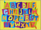 Booooom Jackson Kids Rug ABC Educational Rugs, 4'11x6'7'' Non-Slip Alphabet Carpet Preshool Rug for Kidsroom, Playroom, Daycare, School, Classroom, Yellow
