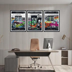 Novatique Banksy Wall Art Street Graffiti Canvas Wall Art Abstract Cool Painting Art Print for Living Room Bedroom,16" x 24" x 3pcs