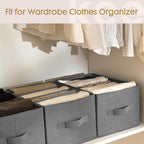 Criusia 6 Pack Large Clothes Organizer, Wardrobe Closet Organizer and Storage with Handles, Foldable Fabric Closet Organizers Dividers for Clothing, Pants, Jeans, Sweater, T-shirts, Grey