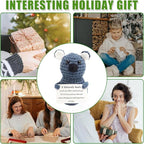 Funny Knitted Wool Doll Toy with Positive Card - Creative Cute Mini Crochet Positive Potato Dolls Cheer Up Gift for Family Kids Friends Encouragement Decoration (C- Leisurely Koala)
