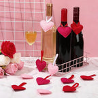 Syhood 12 Pcs Valentine's Day Felt Heart Ornaments Hanging Tree Decor for Wedding, Anniversary, Christmas Party Supplies, Winter Home Decorations(Pink. Red and Rose Red,Solid Color Style)