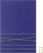 Navaris Fabric Memo Bulletin Board - 12" x 17" Velvet Memory Board for Wall to Display Photo Collages, Pictures, Notes - Includes 6 Push Pins - Dark Blue