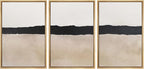 MUDECOR Framed Wall Art Print Set Minimalist Abstract Black Horizontal Brushstroke Illustrations Modern Art Boho Decorative Colorful Chic for Living Room, Bedroom, Office - 24"x36"x3 Natural