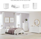 Signature Design by Ashley Hallityn Minimalist 2 Drawer Nightstand, Smooth-Gliding Drawers, Wood, 21.34" W x 15.94" D x 24.37" H, Matte White Finish