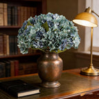 Kimura's Cabin 6pcs Fake Blue Flowers Artificial Silk Hydrangea Flowers Bouquets Faux Hydrangea with Stems for Farmhouse Home Table Centerpieces Wedding Party Decoration(Blue, Pack of 6)