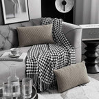 Tan Throw Pillow Cases 12x20: 2 Pack 12x20 Inch Original Striped Velvet Rectangular Decorative Pillow Covers for Farmhouse Couch