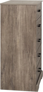 Prepac Rustic Ridge Farmhouse Dresser, Brown Dresser for Bedroom, Chest of Drawers with 5 Drawers 18.5" D x 27.5" W x 43.5" H, DBDR-1605-1