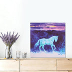 Charouse 3 Pieces Framed Wall Decor Painting Modern Nordic Bohemian Fantasy Artistic Wall Art for Living Room Bedroom Home Offices Horse Dawn Meadow Christmas Wall Decor 16 * 16 Inch