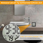Houkiper Shower Clock Waterproof Bathroom Timer, Digital Shower Timer with Countdown, Suction Cup Clock, LCD Display, Temperature Gauge Wall Clock Touch Screen Waterproof Clock for Bathroom, Black