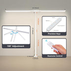 Dual-Head LED Desk Lamp for Office Home, Adjustable Flexible Eye-Caring Desk Light, 5 Modes 10 Brightness Adjustment, USB Adapter Desk Lamp with Clamp-ST-W