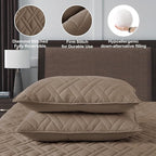 HORIMOTE HOME Quilt Set Twin Size Pine Bark, Classic Geometric Diamond Stitched Pattern, Ultra Soft Microfiber Lightweight Bedding Set Bedspread Coverlet for All Season with 1 Quilt 1 Pillow Sham