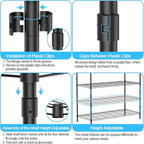Heavy Duty Clothes Rack with Wheels, 43"W x 18"D x 81"H Rolling Garment Rack, 800 lb Capacity, 3-Tier Adjustable Shelves, Double Hanging Rods, 6 Hooks, Portable Closet Organizer, Tool-Free Assembly