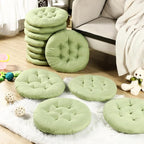 Fumete 12 Pcs Floor Pillows Cushions Seating 16 x 16 Inches Color Round Seat Reading Floor Chair Cushions for Kids Adults Classroom Home School Playing Supplies(Green)