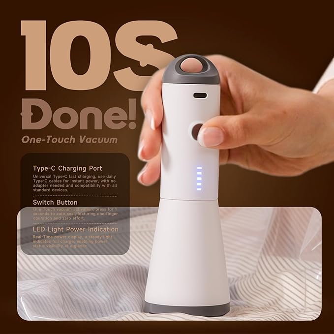 15 Packs Rechargeable Pump Vacuum Bags for Travel Packing, Large Size Vacuum Seal Bags for Luggage and Suitcase Compression, Space Saver for Bedding and Clothing Organization
