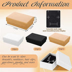 Tenceur 100 Pcs Valentines Jewelry Gift Boxes Bulk Kraft Jewelry Cardboard Box for Necklace Earring Bracelet Storage Package(Brown, White, Black,3.2x2x1.2in)