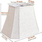 TOOTOO STAR (6 x 9)" x (11 x 14)" x 10.5" Linen Lamp Shade, Bell Cut Corner Lampshade for Table Lamp, Floor Lamp, Replaceable fabric lampshade