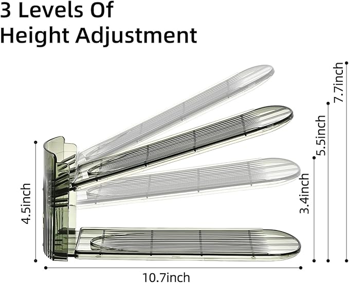 Shoe Slots Organizer,Adjustable Shoe Rack with Three Levels,Shoe stackers for a Pair of Shoes (Green Clear, 12Pack)