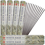 Trumiri Incense Stick Holder Bundle with Hem White Sage 20g Incense Sticks - Pack of 6 (Approx 120 Sticks)