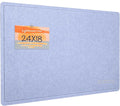 Bulletin Board, 24 x 18 inches Felt Board Decorative Pin Board, Cork Board Alternative for Wall, Foldable Photo Board Self-Adhesive Vision Board with 20 Pushpins - Lavender Blue