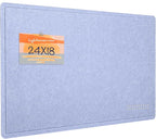 Bulletin Board, 24 x 18 inches Felt Board Decorative Pin Board, Cork Board Alternative for Wall, Foldable Photo Board Self-Adhesive Vision Board with 20 Pushpins - Lavender Blue