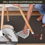 Area Floor Mat for Home, 6'×9' Large Black No Slip Waterproof Vinyl Area Rug for Dining Room, Spill Resistant Hard Floor Protector Cover for Mud Room, Easy Clean Splat Mat for Under High Chair