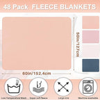 Newwiee 48 Pcs Fleece Throw Blankets Bulk 50'' x 60'' Oeko-tex Standard 100 Certified Spring Outdoor Wedding Guest Blankets Lightweight for Sleepover Donation Lap Pet Sofa Home (Pink Shades)
