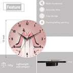 SPUNKER Clock for Bedroom,Pink High Heel Shoes Wall Clocks,Butterfly Battery Operated Wall Clock Silent Non-Ticking Decorative for Home Kitchen Bathroom Living Room Bedroom Office 10 Inch