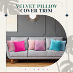 Pack of 6 Decorative Velvet Throw Pillow Covers Solid Square Soft Pillowcase Set Cushion Cases for Sofa Couch Bed Car Christmas Fall Home Decor 18 x 18 inch(Candy Color)