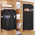 KEEGH 40" Suit Cover Bags for Men (Set of 10) Garment Bags for Hanging Clothes, Suit Bags for Closet Storage or Travel, Clothes Cover for Suits Coats with Clear Window and Label Pocket, Black