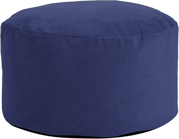 Howard Elliott Round Pouf Ottoman Foot Rest With Cover, Round Stuffed Foot Stool Filled with Polyester Fiber, Fluffy Comfortable Soft Seating for Living Room & Bedroom, 22 x 22 x 12 Inch, Bella Royal