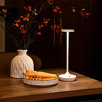 Cordless Table Lamp Rechargeable - 6000mAh LED Battery Operated Table Light - Portable Touch Dimmable Outdoor Waterproof Table Lamps for Patio Bar Restaurant Dining (2 White)