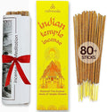 Spiritual Indian Temple Incense Sticks - 80 Charcoal Free Incense Sticks, Made from Upcycled Flowers | Inspired by Siddhivinayak Temple (Mumbai) | Spiritual Incense to add Calmness