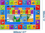 Booooom Jackson ABC Rug Kids Rug Educational Rugs Non-Slip Kids Carpet with Alphabet, Number Mat for Children, Baby, Toddler Play, 4'11'' x 6'67''