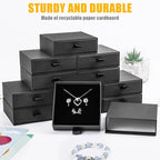 Jewelry Gift Boxes, 20 Pack 3.5×3.5x1Inch Cardboard Jewelry Boxes, Bulk Small Jewelry Boxes with Lids for Necklace Ring Earring Display Box (Black)