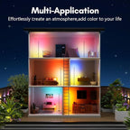luckystyle Smart RGB+IC Corner Floor Lamp,Bright LED Tall Modern Floor Lamp with APP and Remote,Ambient Lighting Color Changing Standing Lamps with Music Mode and Timing for Living Room,Bedroom,Party
