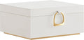SONGMICS 2-Layer Jewelry Box, Jewelry Organizer with Handle, Removable Jewelry Tray, Jewelry Storage, Floating Effect, 8.1 x 9.4 x 4.3 Inches, Gift Idea, White UJBC165W01