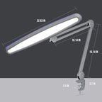 Neatfi XL LED Desk Lamp with Clamp – 2,200 Lumens, 23” Wide, Dimmable Task Light for Office, Study, Crafting & Nail Techs (Non-CCT with Clamp, Silver)