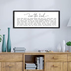 Surfapans Bible Verse Wall Decor Love The Lord Your God sign 32"×12" Christian Scripture Faith Deuteronomy 6:5-7,9 Religious Baptism Large Family Plaque Horizontal Wood Framed Hanging Art (Black)