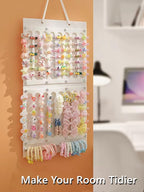 2 Pack Hair Bows Holder,Hair Clips Storage Hanger Large Capacity,Hair Bows Organizer Wall Hanging for Girl Room,Hair Accessories Organizer（Yellow）