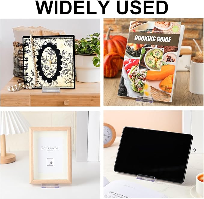 36 Pack Acrylic Book Stand for Display Adjustable Clear Display Holder Easel Collector Stand for Home Office Back to School Comic Album CD Magazine Postcard Artworks (4.2 x 4.3 x 2.35 Inch)