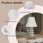 White Bell Lamp Shades Set of 2, 6.7" x 13" x 10.6" Fabric Replacement Lampshades for Table Lamps, Spider Fitter Lamp Shades for Home Decorative Lighting for Living Room, Bedroom, Study Room