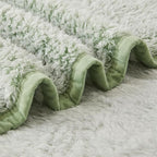 EMME Soft Sherpa Fleece Blanket Reversible Plush Fluffy Large Blanket, Light Weight Warm Decorative Boho Blanket Cover for Sofa, Couch, Bedroom,Travel(Plush Sage,108"x90")