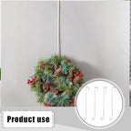 Hotop 15 Inch 6 Pcs Wreath Hangers for Front Door Over The Door Hanger Hooks Steel Wreath Doors Hangers Clothes Towel Hooks Holder for Christmas Halloween Front Decorations Welcome Sign(Silver)
